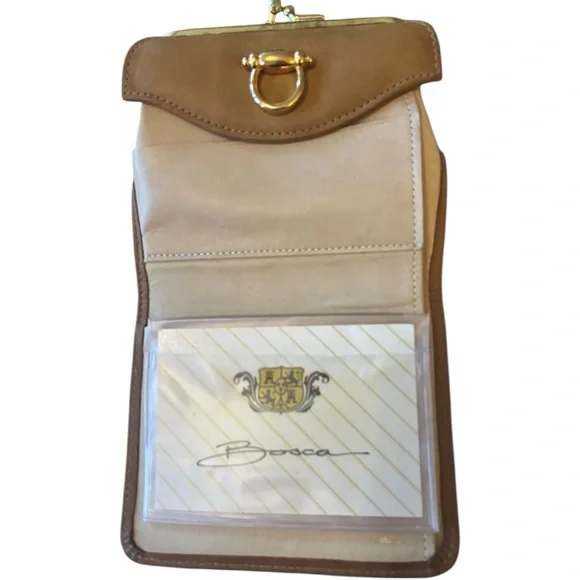 Vintage Lady Bosca Tan Leather Wallet - Picture 3 of 5
